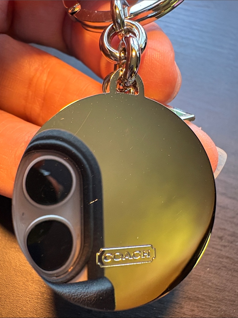 Coach Vintage Bright Orange and Green Enamel Fruit Key Charm - Picture 3 of 4